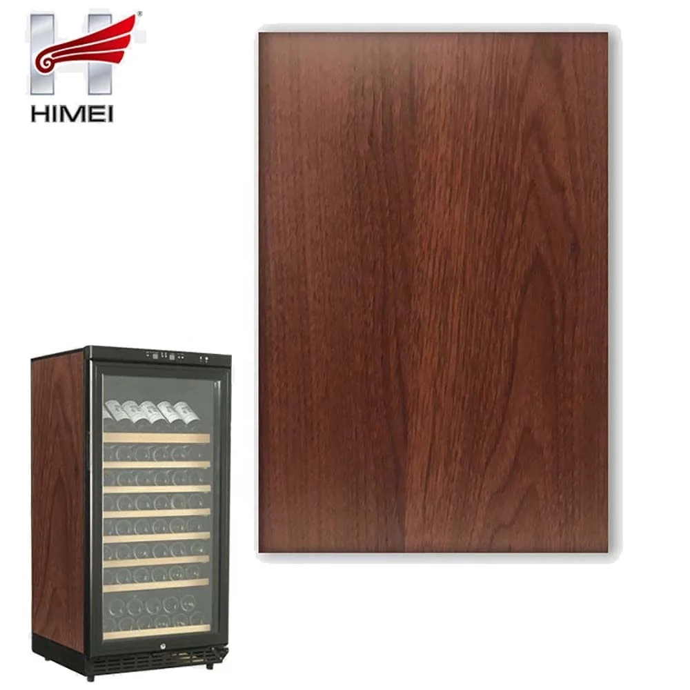 Walnut Wood Grain Design PVC Film Laminated Galvanized Steel Sheet For Wine Cabinet