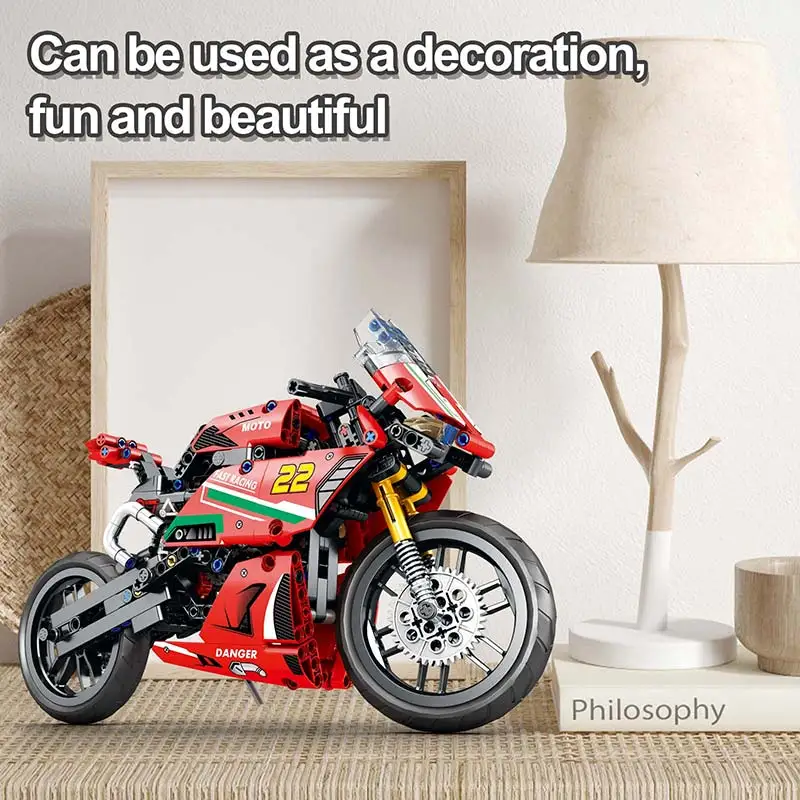 Technology Motorcycle Building Blocks 470 Pcs Construction Toys Motorcycle Model Building Bricks Sets
