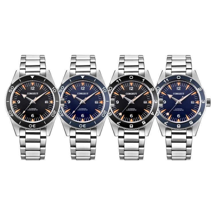 Corgeut 41mm 007James Bond 904L Stainless Steel Sapphire Glass Miyota Movement Date 10ATM Dive Mens Automatic Mechanical Watches