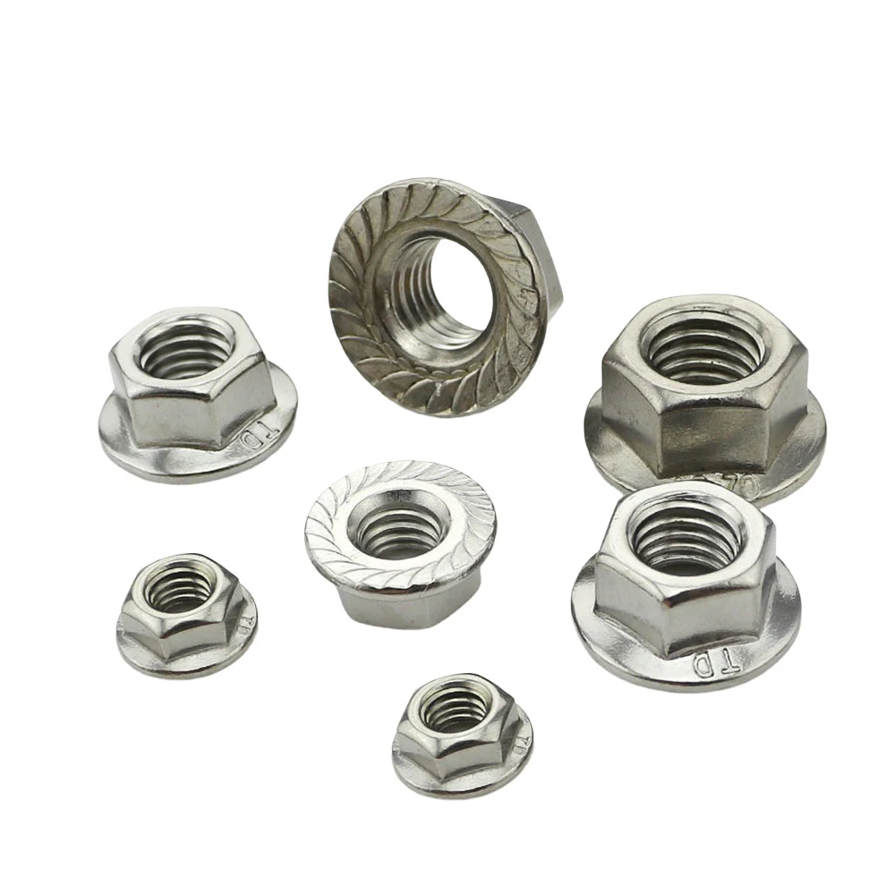 Flange Nut M24 Stainless Steel 304 Serrated Hex Lock Nuts