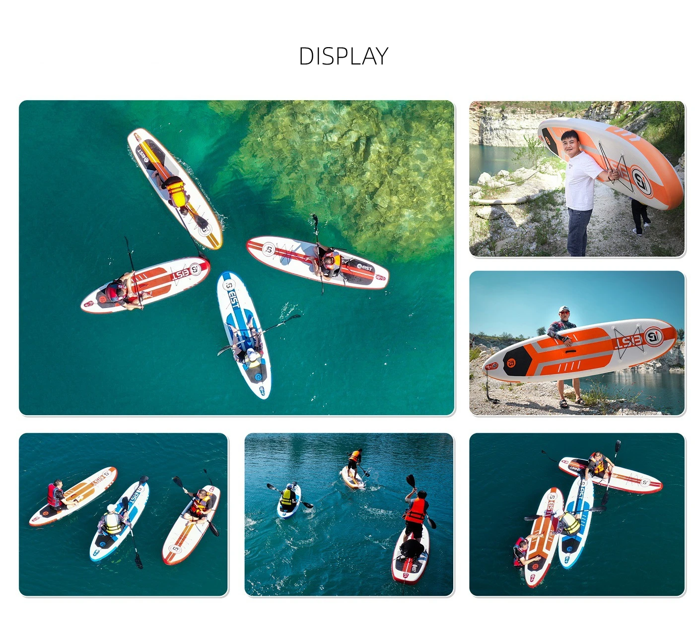 3.25M Paddle Board Sea Inflatable SUP Stand Up Board Water Sports Skate Non-Slip Mat Fishing Yoga Foldable Surfboard Set
