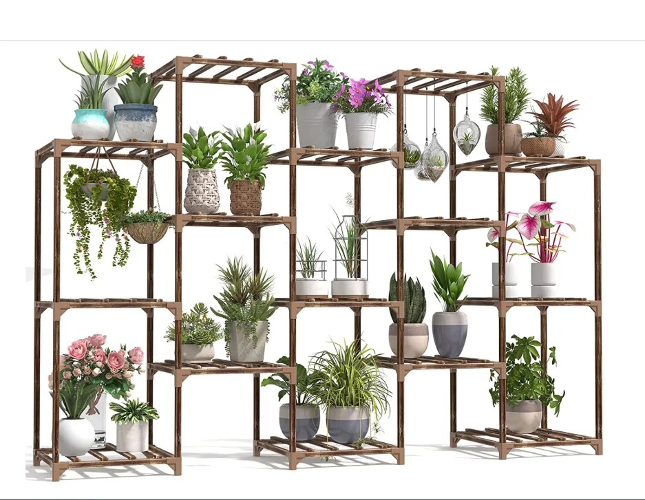 Hot Sale Plant Stand Indoor Outdoor Wood Plant Shelf Large Flower Pot Stands Ladder Garden Shelves Table Rack for Window Corner
