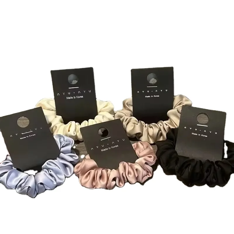 Korean Style Silk Satin Hair Band Solid Color French Thin Scrunchies Fashion Accessory for Small Bowel Hair Ties