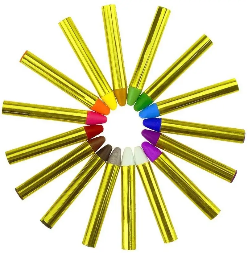 
Amazon Hot Selling Colored Safe Kids Face Body Painting Sticks Makeup Crayons Washable Halloween Face Paint Crayon 