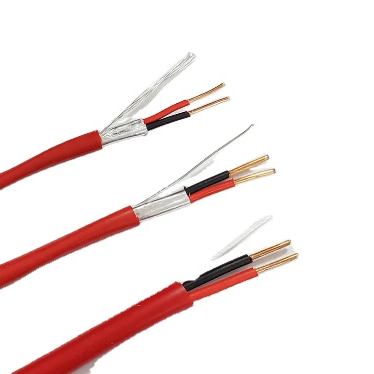 Fire Alarm Cable 0.75/1/1.5/2.5mm2 20/18/16/14AWG Bare Copper/CCA Shielded/Unshielded Fire Resistant Cable for Security Alarm Sy