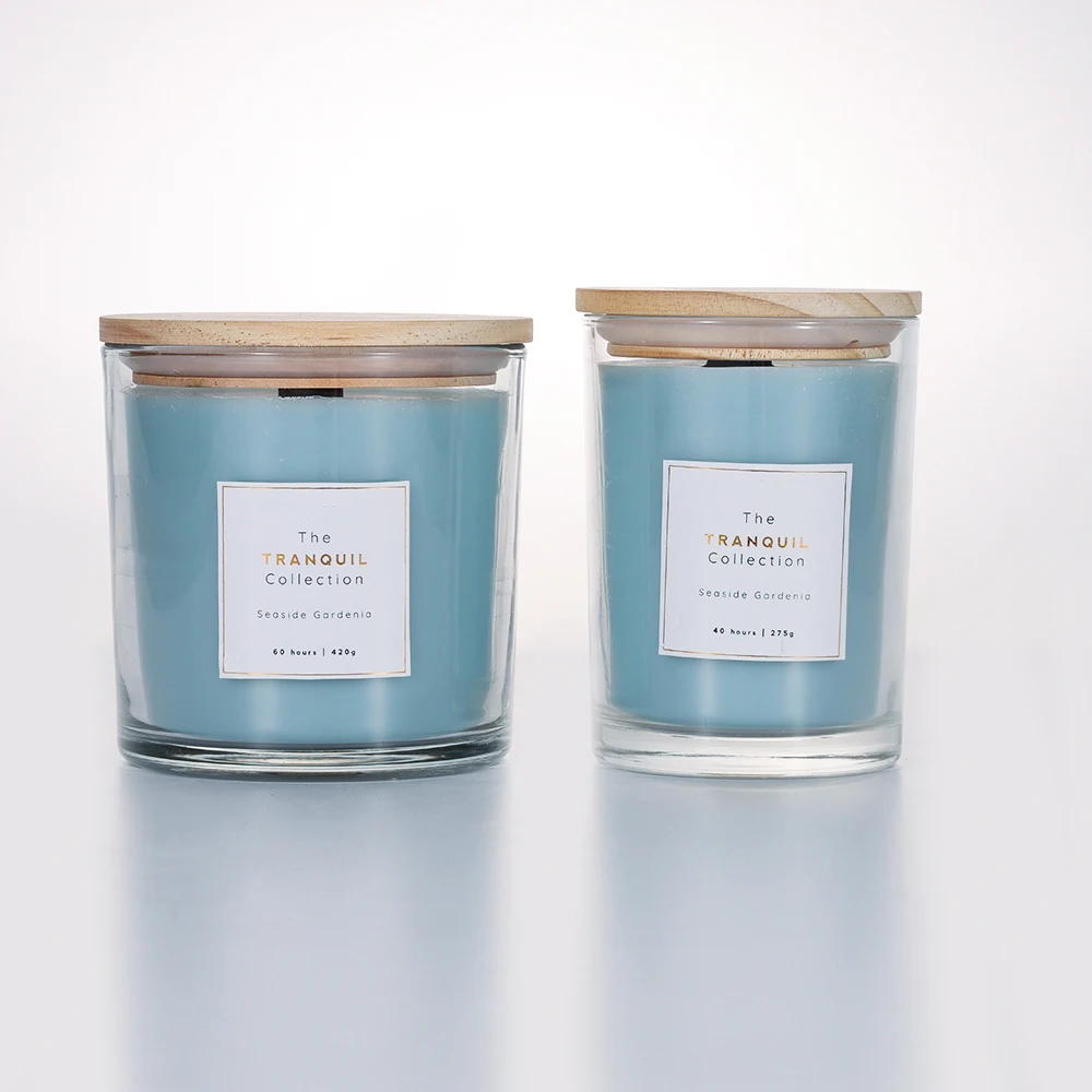 SINGHUA Wholesale Luxury Meditations Gradient Candle Jar With Soy Scented Candle And Packaging Box Lavender Scented Candle