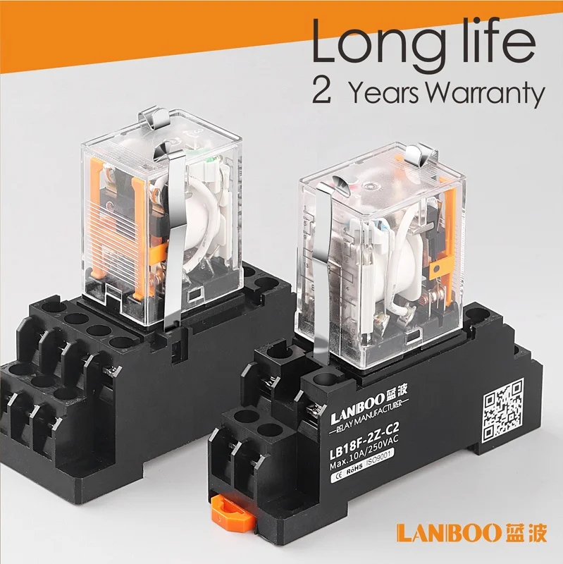 LANBOO миниатюрное промежуточное реле F18 HH54 MY AC DC 12 24 220V 8/14 Pins управление электромагнитное 5A