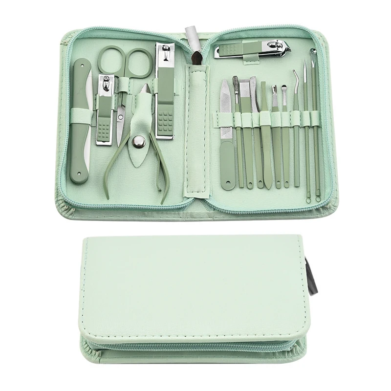 16 Pcs/set Personal Manicure Grooming Kit Nail Tools Manicure Pedicure Set with Zipper case