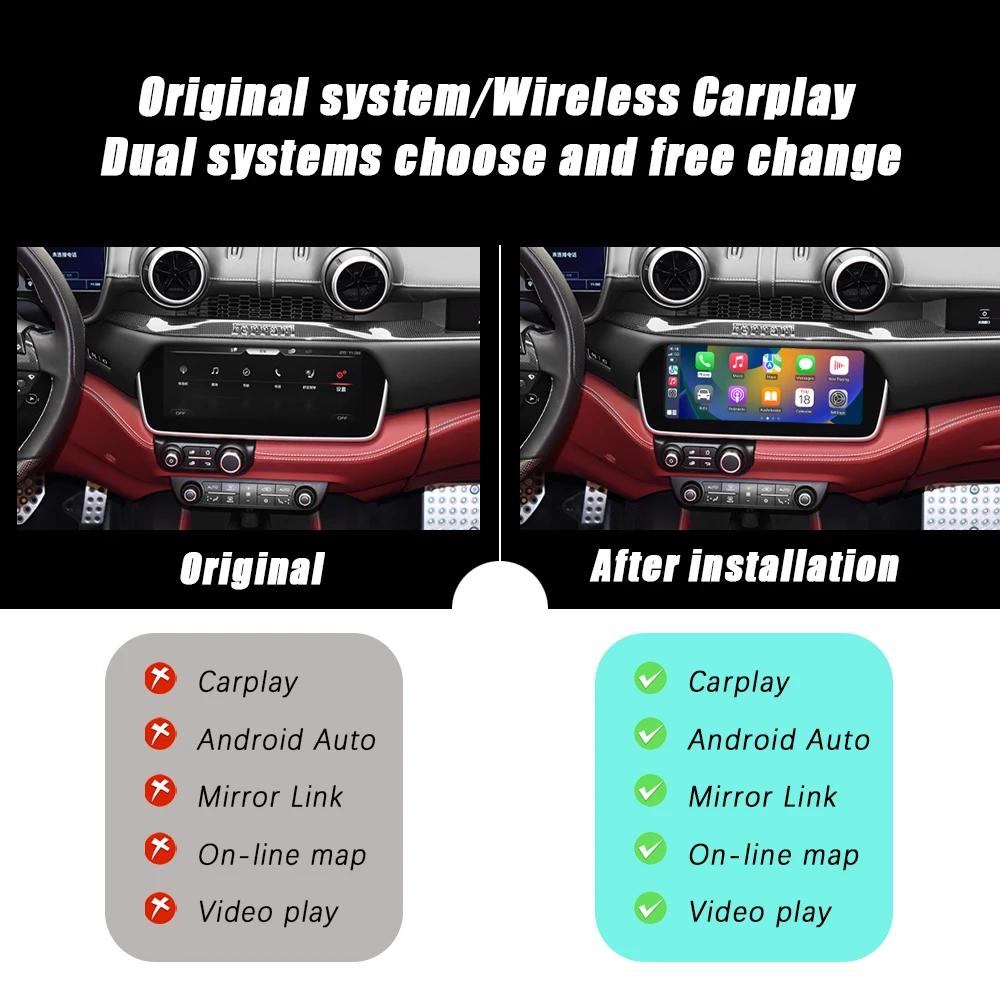 CZT-AUTO Wireless CarPlay Module For Ferrari Portofino Android Auto Car DVD Player Mirror Link AirPlay Radio Navigation