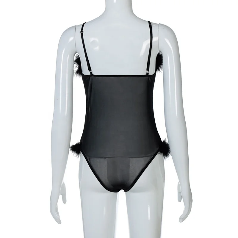  2021 Winter new nightclub sexy mesh see-through raw edge sling woman