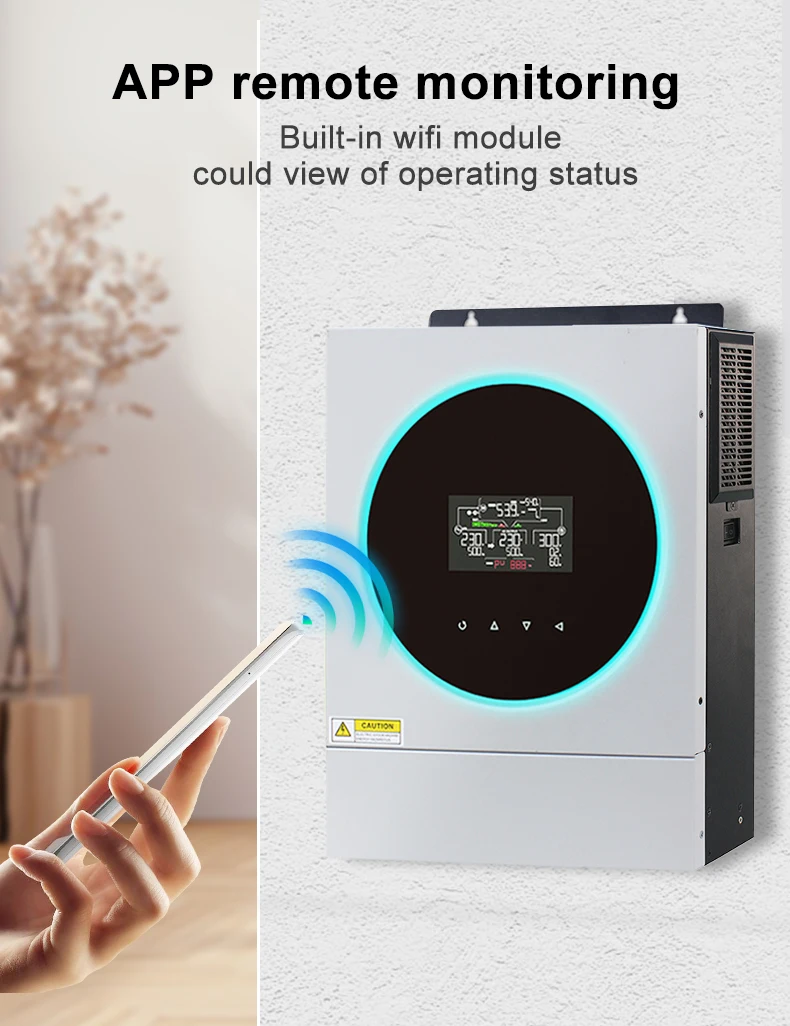 4KW6KW заводской бытовой Интеллектуальный сенсорный экран без сетки чистый синусоидальный гибридный солнечный фотоэлектрический инвертор