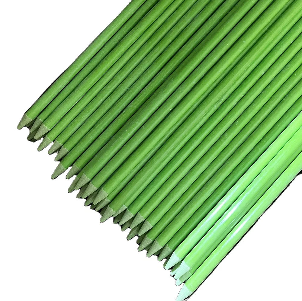 Taper End Solid Fiberglass Pole Factory Wholesale Pencil pointed end Fiberglass rod for Plants Support
