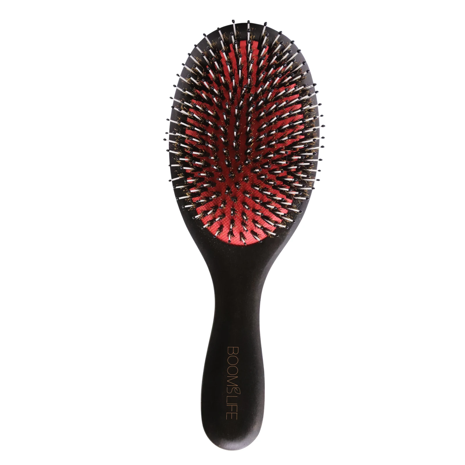 paddle brush black Top selling black customized plastic boar bristle hair brush,oval paddle hair brush wholesale Popular