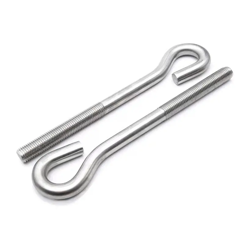 Factory Price J&l Bolt Hook Screw M6 M8  Sus316 Sus316l Plain Polishing J&l Hook Bolt With Hex Nut Din529