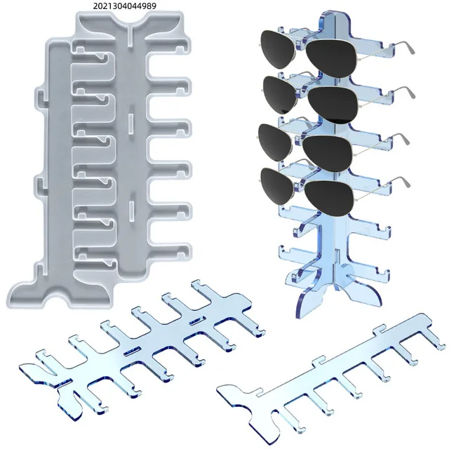 Home Glasses Stand Holder Moulds  Storage Rack DIY Epoxy Resin Swing Table Silicone For Making Molds