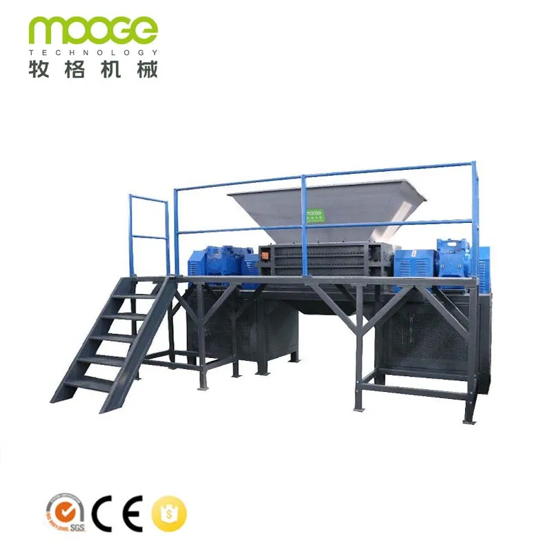Double Axis Industrial Rubber Small Wood Pallet Scrap Tire Recycling Shredder for Sale