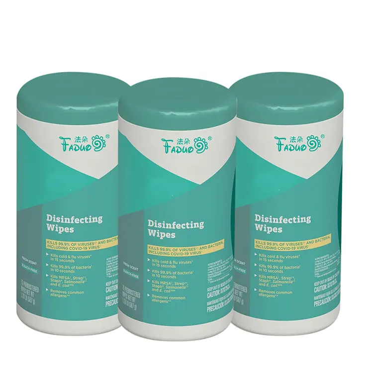 OEM alcohol free high quality flushable cleaning hand disinfecting wet wipes