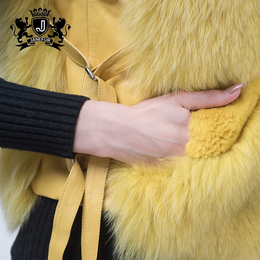 Fashion Women Winter Adjustable Waistcoat Rex Rabbit Fox Fur Splicing Short Vest