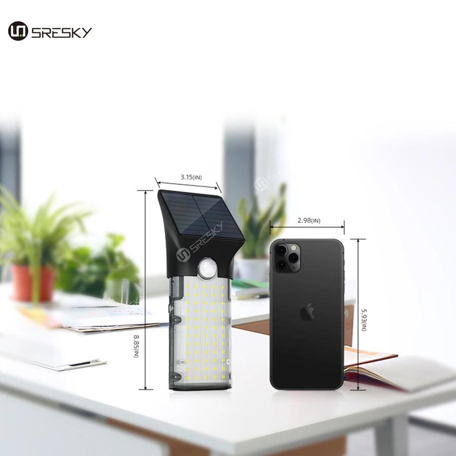 SRESKY outside waterproof garden wall lamp outdoor portable solar rechargeable led solar camping light