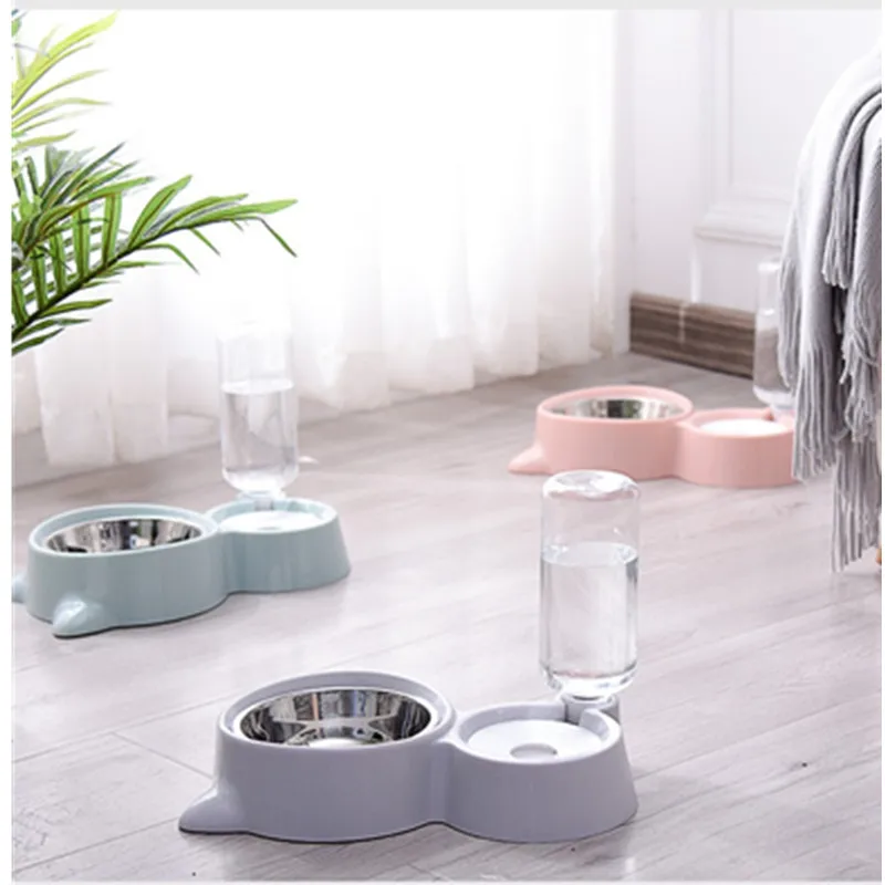 2022 Factory Wholesale Fancy Pet Feeder Smart Automatic Pet Slow Feeding Bowl Water Dispenser Along With Stainless Dog Bowl