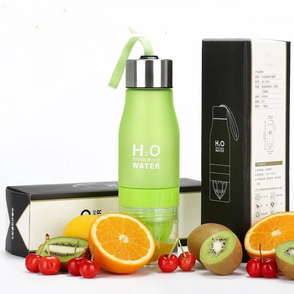 Спортивная пластиковая бутылка для воды H2O с инфузером для фруктов бутылка для воды для лимонного сока