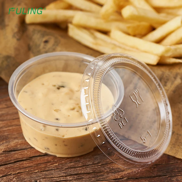 FULING clear 2 oz disposable restaurant small plastic sauce containers portion cup with lids