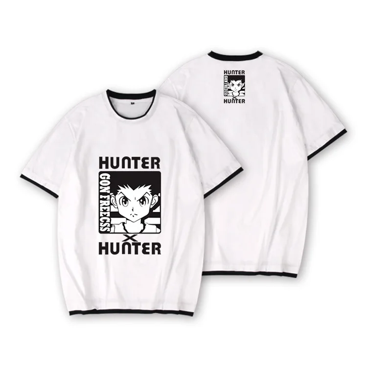 Anime hisoka Full-time Hunter Qi Ya Xiaojie Badge Nitro Heart Peripheral Short Sleeve Shirt Fake Two Pieces Unisex