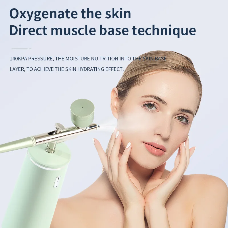 KKS handheld moisturizing nano mist facial oxygen water jet water oxygen injector Mini Airbrush Facial Water Oxygen Injector