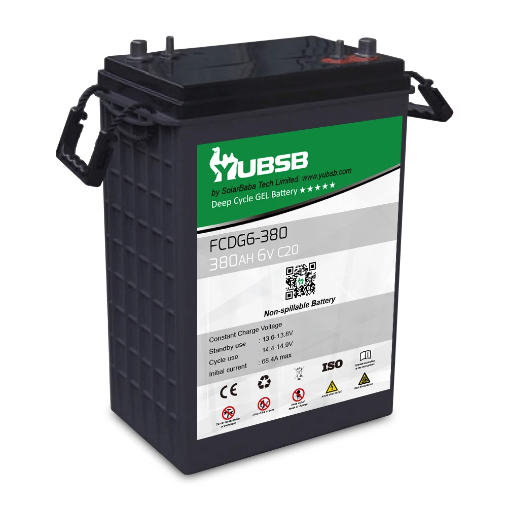 
Cheapest China Batteries Solar Power Storage GEL Battery 6v 380ah For Golf Car 