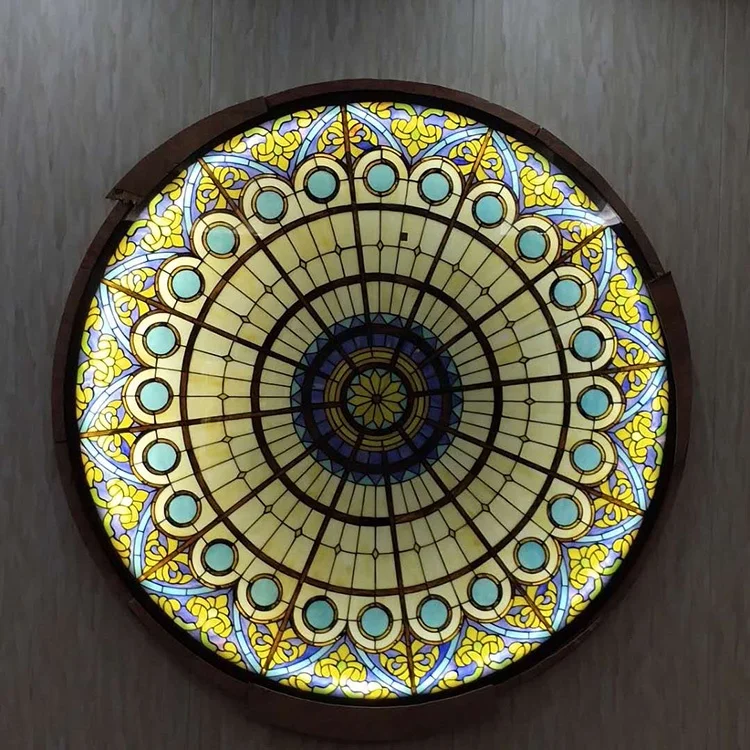 Customized Mosque   Round stained glass Tiffany Technique For Wall and Ceiling lighting & Decoration