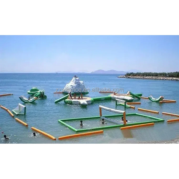 Factory price inflatable volleyball court swimming pool water sport volleyball game for children and adults