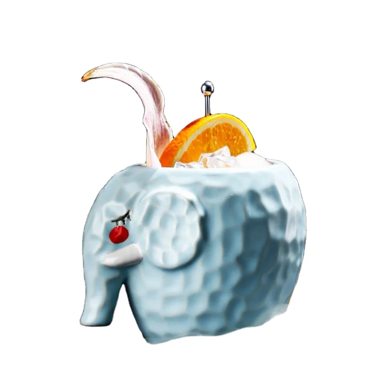 Elephant Tiki Mug Custom Design Ceramic Cocktail Cup Tiki Mug