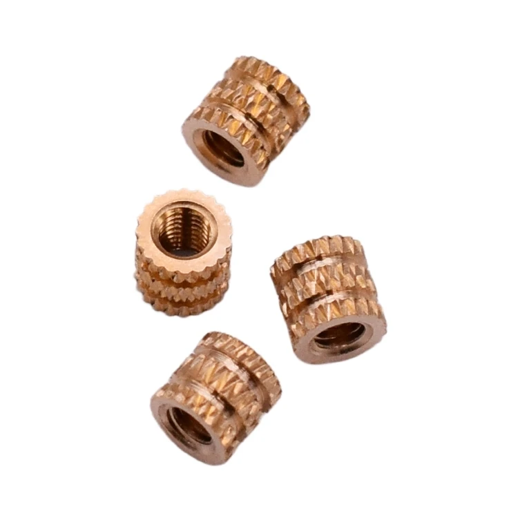 Jiyan Best Sell CNC Machining Brass Threaded Nut Through Hole Knurled Brass Nut Customized Parts