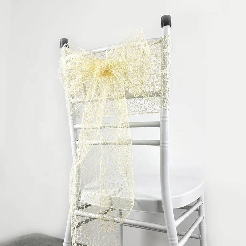 
Wholesale Unique Mesh Chair Sashes Chair Bows Wedding Chair Cover Sashes 