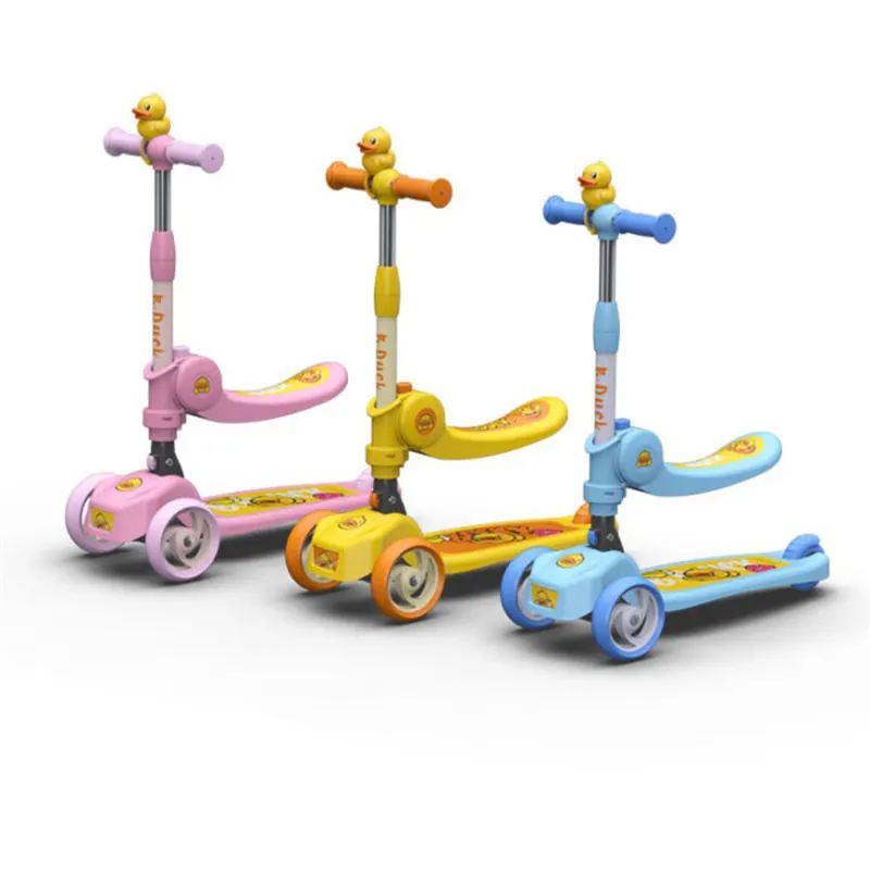 Manufactures Directly Sale Kick High quality yellow duck 2 in 1 foot scooters for 2 to 6 years baby
