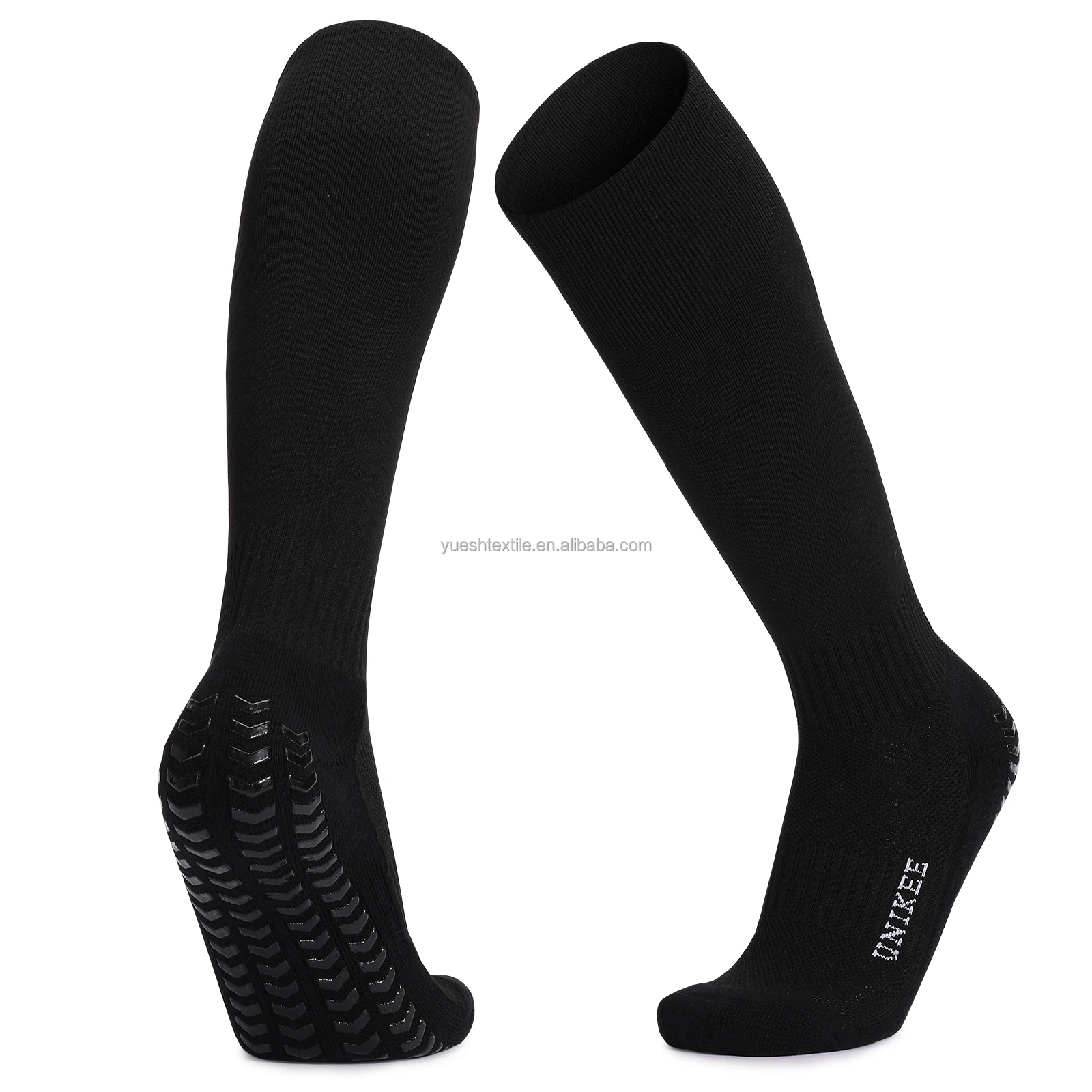 knee high non skid soccer socks cotton cushion sport compression socks