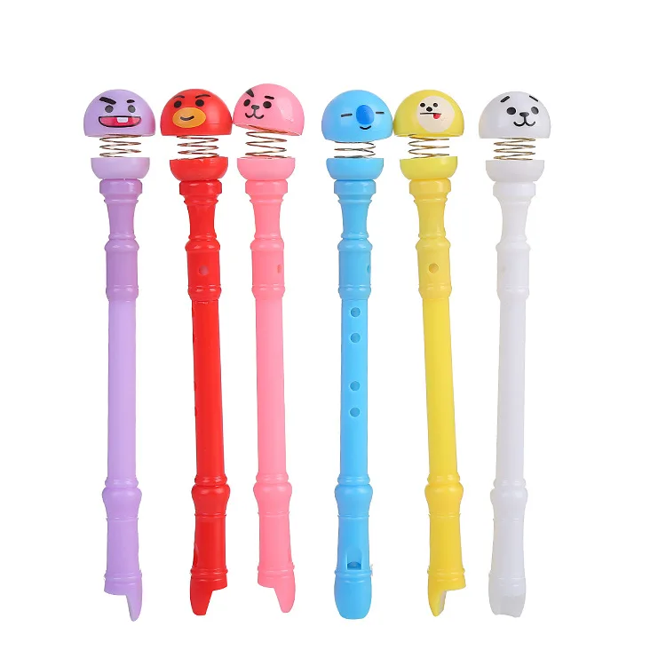 Персонализированная креативная канцелярская гелевая ручка, корейская модная стильная пружинная игрушечная флейта, гелевая ручка