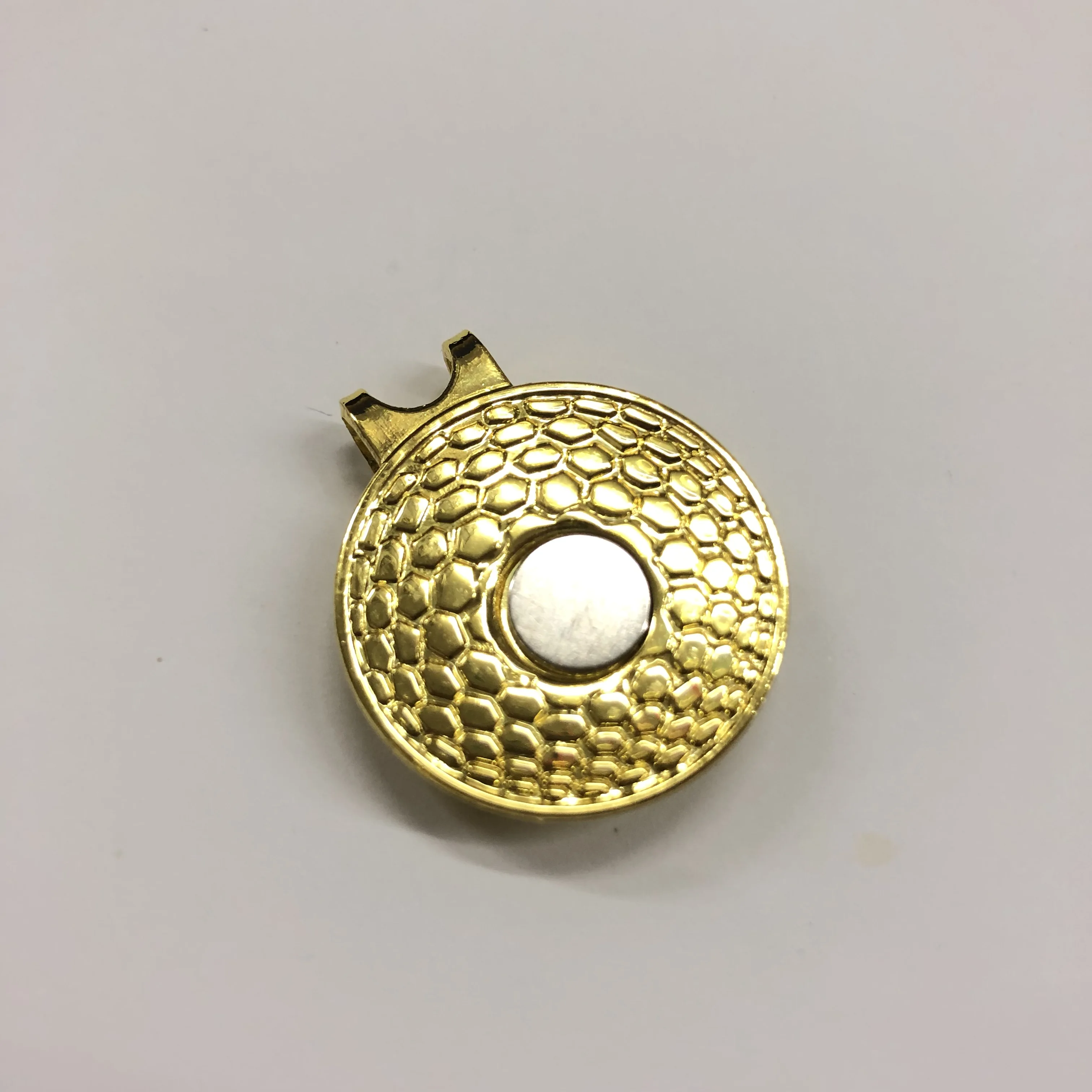 Golden Plated Enameled Japan Golf Hat Clip with customized Glitter Ball Markers for gift