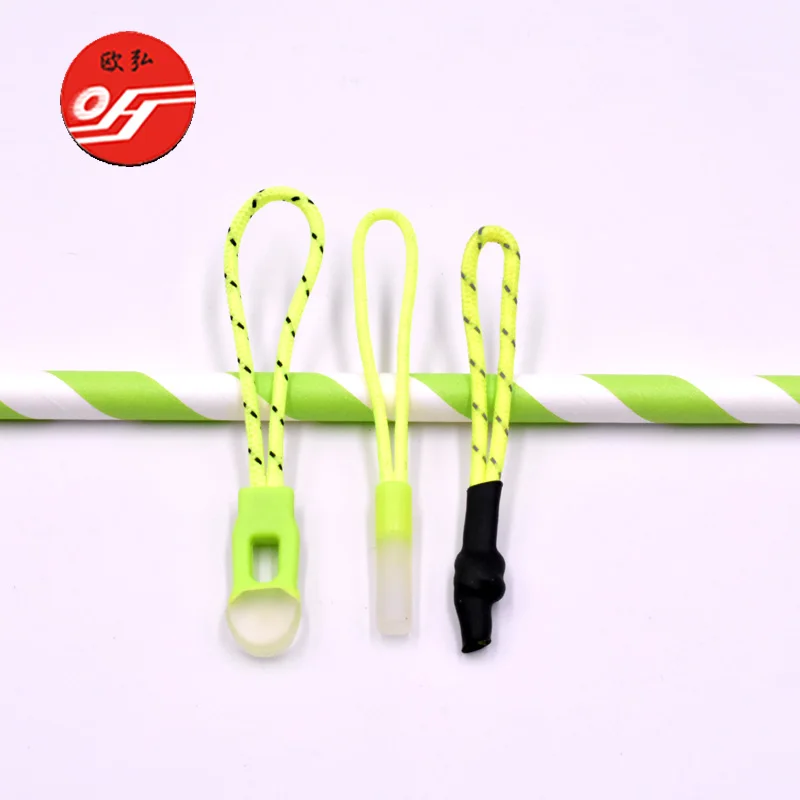 Custom silicone head zipper with elastic string fashion style zipper head for shoes