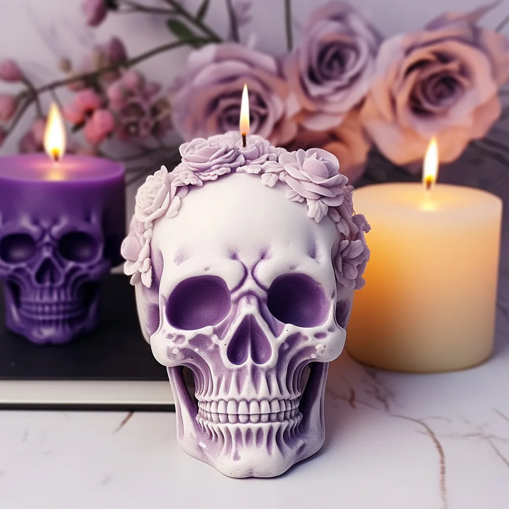 Festive funny skulls Candle Mold 3d Silicone Cake Molds Mould Diy Candle Mold