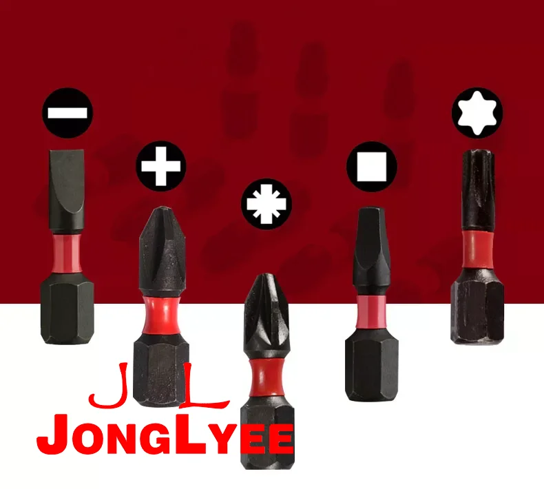 JONGLYEE S2 двухсторонняя Одиночная фосфатная черная поверхность отвертки биты 25 мм 50 65 длина пользовательский PH2 PZ2 SL6