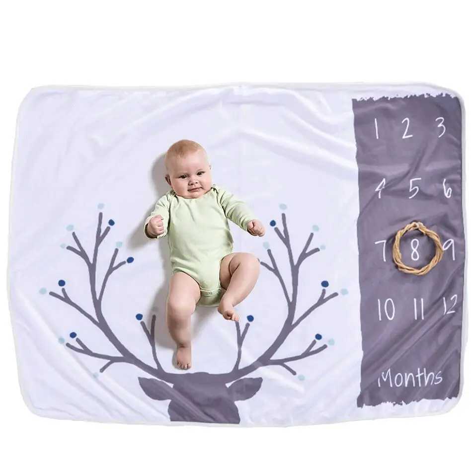 Top Selling 100% Cotton Baby Swaddle Milestone Blanket