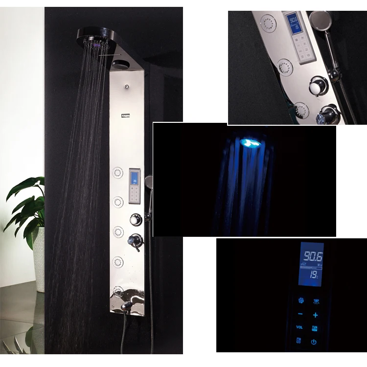 Shower System Concealed Vitamin Drain Bathtub Brush Silver Screen Hinges Shelf Handle Valve Kit Bath Shower Panel