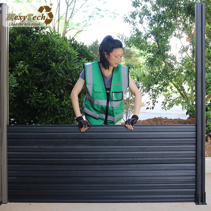 Decorative easy assemble outdoor park plastic wood fence exterior wpc fence panel for garden