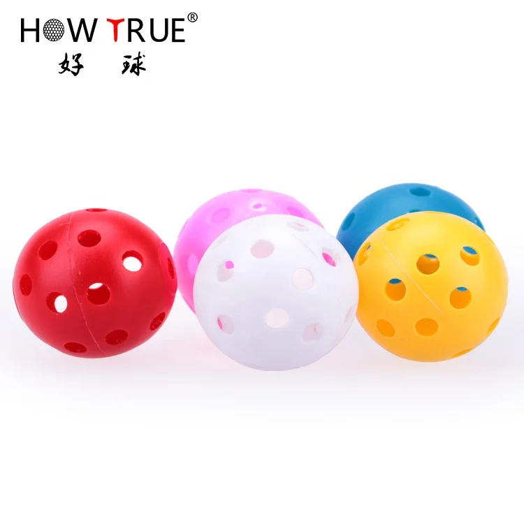 How True High Quality 42mm Three Piece Golf Practice Ball Multicolor Plastic Airflow Colored Hollow Golf Balls