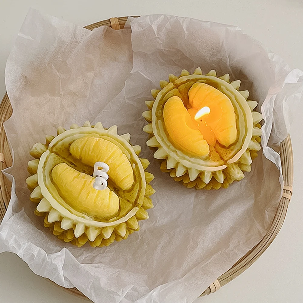 DGC Cute Dessert Food Fun Candle Durian Sculptural  Fruit Candle For Birthday Gift Home Decor