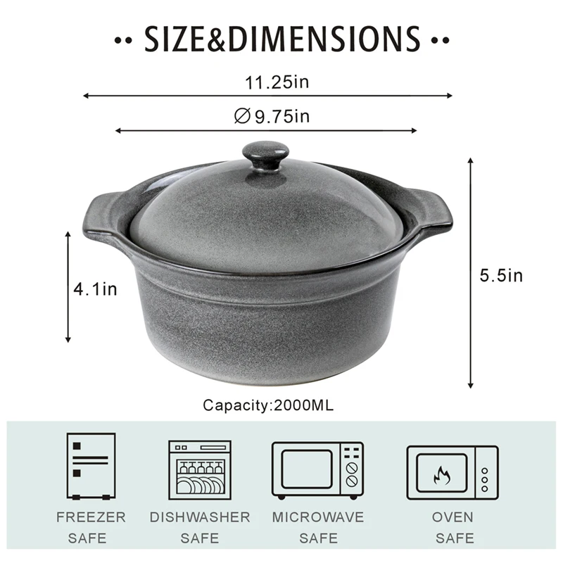 Factory Price Ceramic Round and Rectangle stoneware dutch oven casserole dish with Lid In Glaze