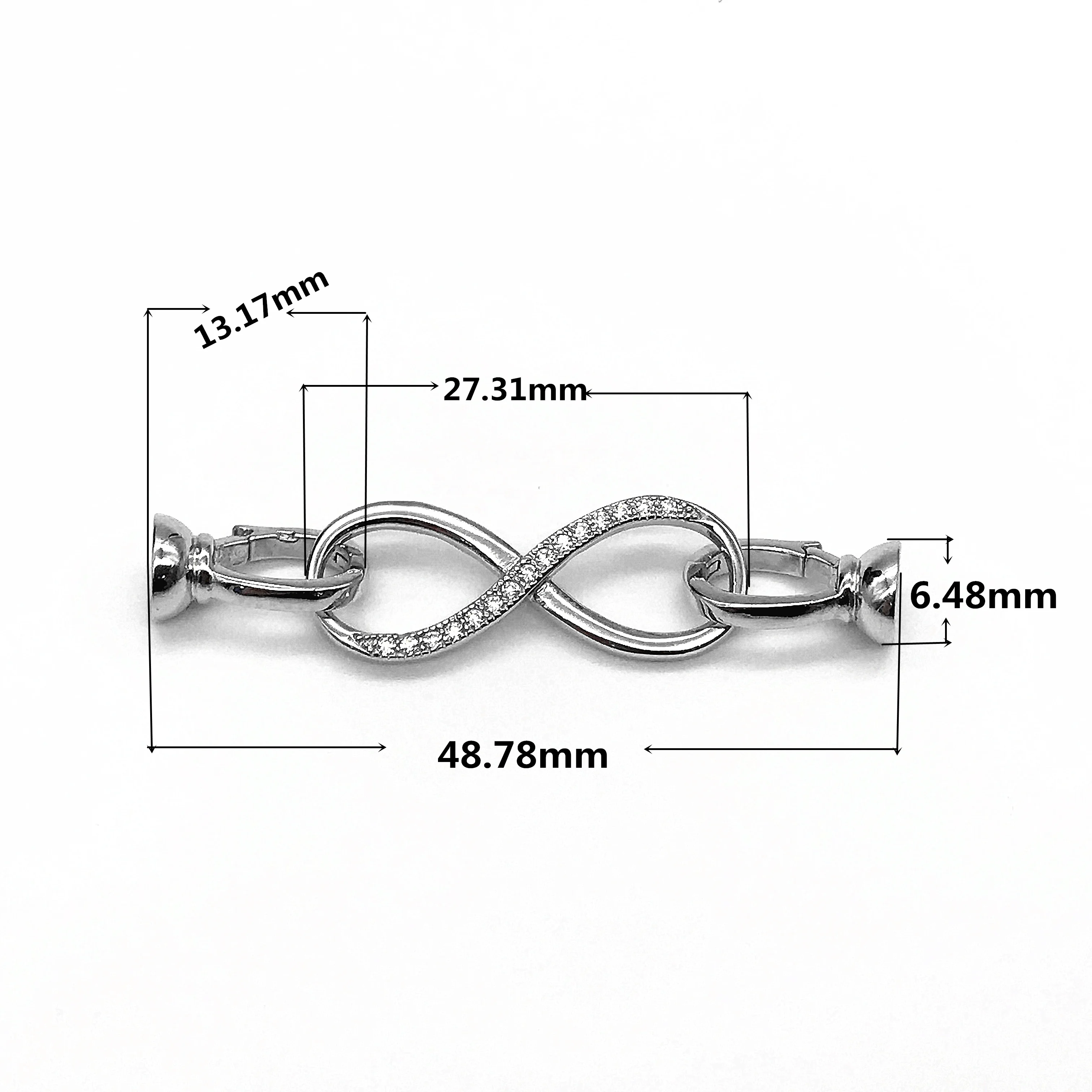 8 shape zircon fashion hight quality necklace breakaway big vintage draw string connector clasp sterling silver jewlery clasps