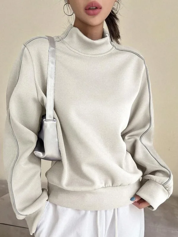 High Quality Jogger Organic Cotton Crewneck Sweatshirts Women Custom Logo Blank Drop Shoulder Sweatshirts