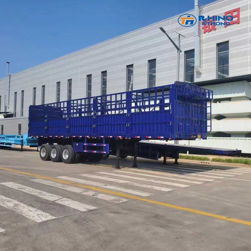 Fence Drop Side Board Sidewall Trailer with Enclosed Pickup Side Wall Cargo Transport Truck Container Semi Trailer 3 Axle 4